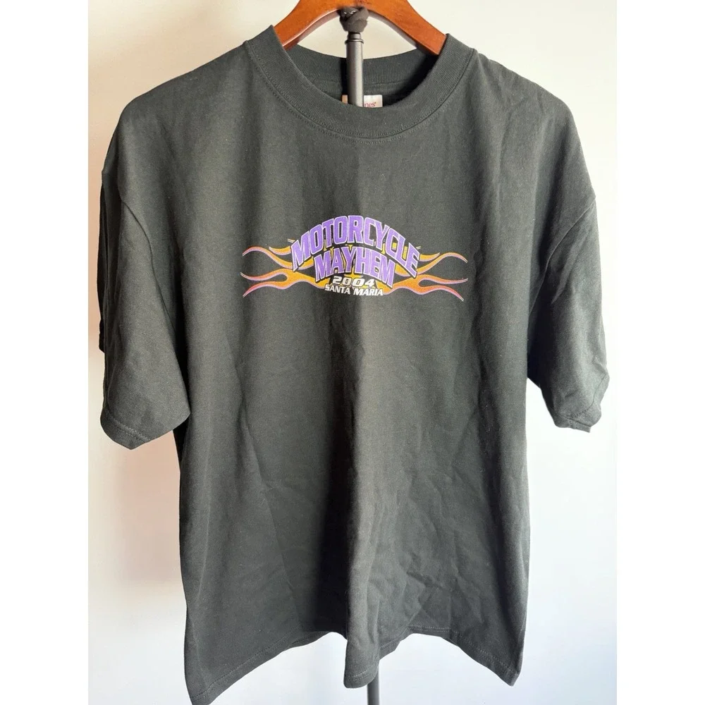 Vintage 2004 Annual Santa Maria Bike Week USA Harley Davidson TShirt Men's Flame
